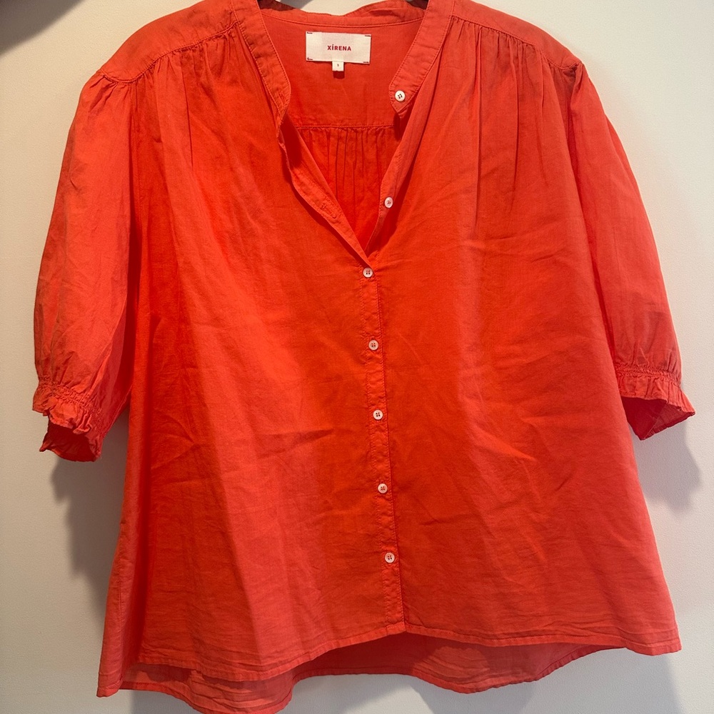 XiRENA Flowy Orange Blouse